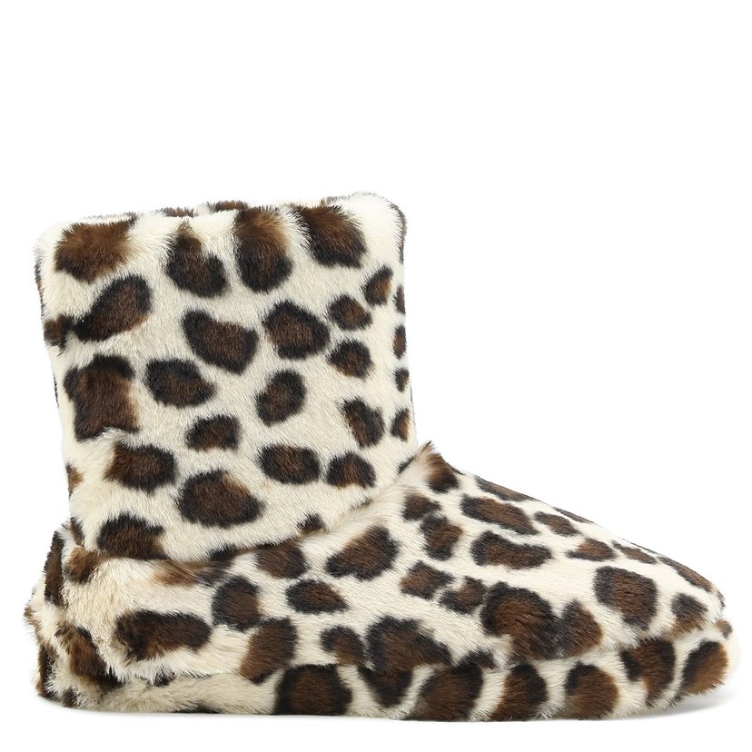 Leopar Desenli Kadın Suni Kürk Ev Terliği - Görsel 3