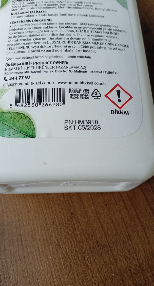 Homm Clean Konsantre Bulaşık Deterjanı 500ml - Görsel 2