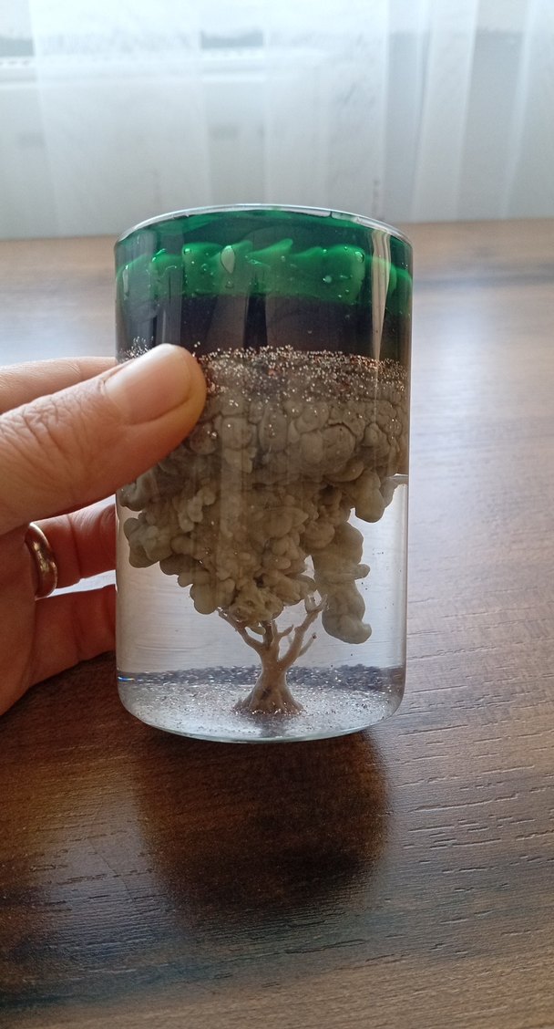 Koyu Yeşil Katmanlı Dekoratif Mum - Görsel 2