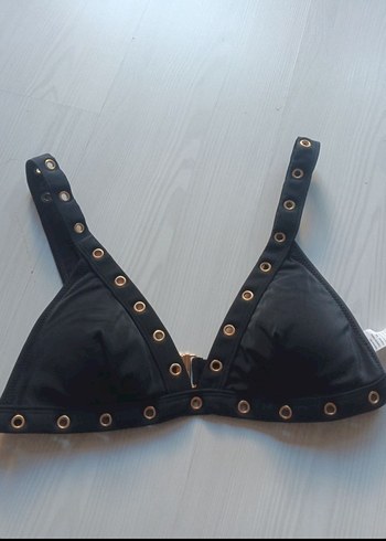 m Beden Koton Siyah Parlak Goth Bikini Üstü