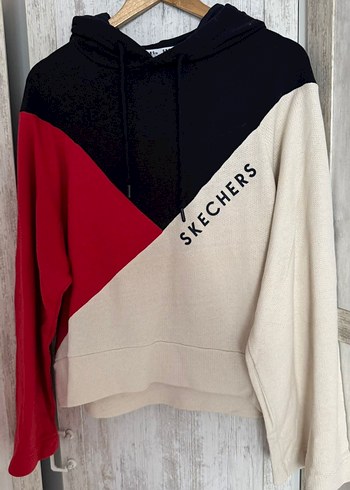 Skechers Renk Bloklu Kapüşonlu Kadın Sweatshirt