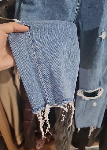 yırtık Mavi Kadın Kot Pantolon - Görsel 2