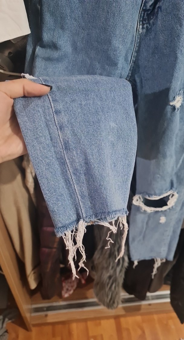 yırtık Mavi Kadın Kot Pantolon - Görsel 2