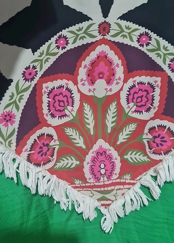 Püsküllü Nakışlı Yeşil Bohem Kadın Gömlek - Görsel 5