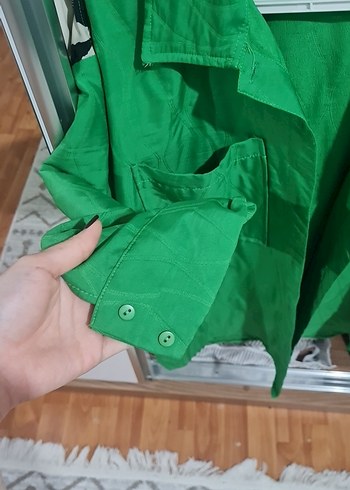 Püsküllü Nakışlı Yeşil Bohem Kadın Gömlek - Görsel 6