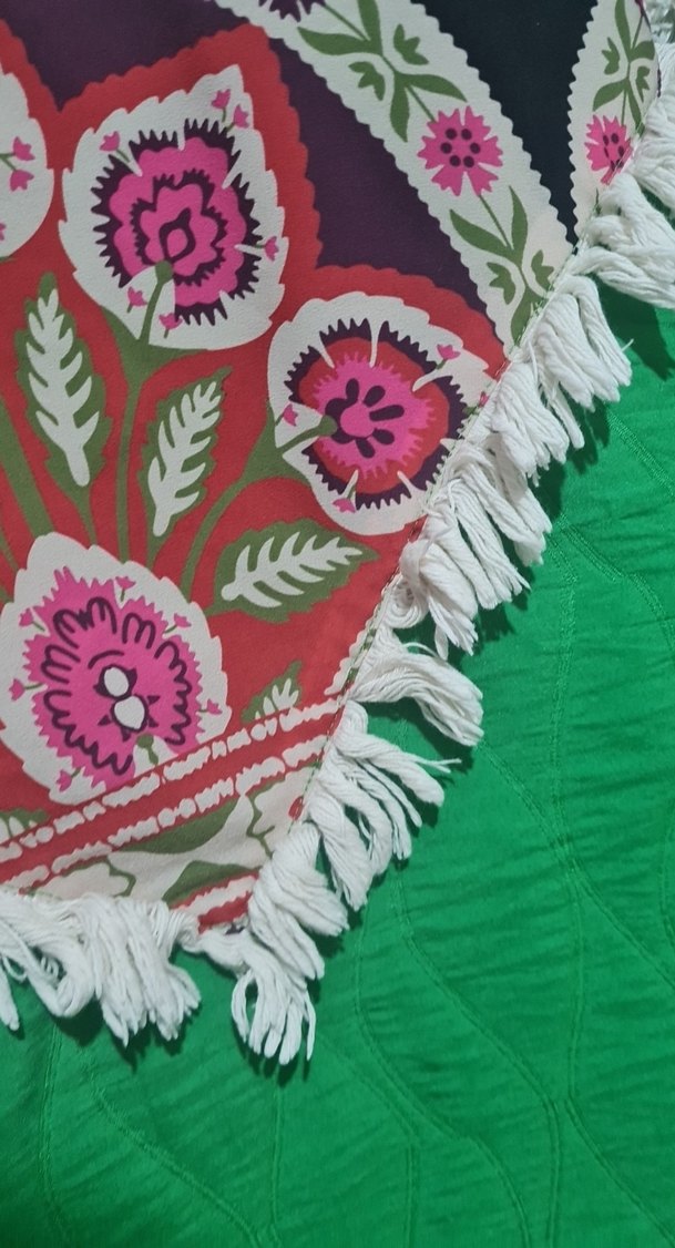 Püsküllü Nakışlı Yeşil Bohem Kadın Gömlek - Görsel 4