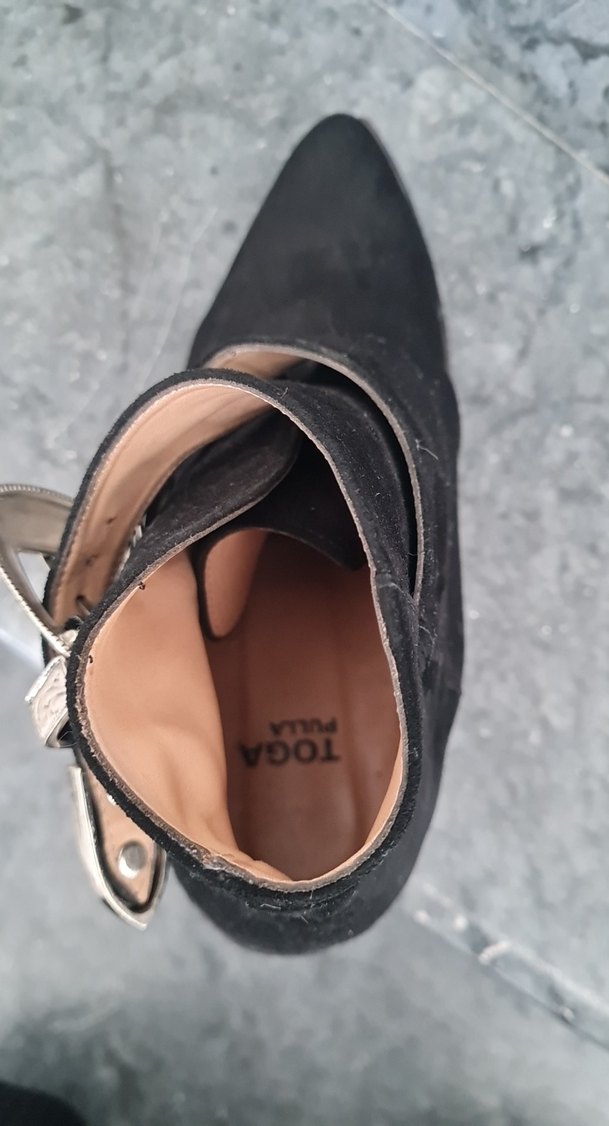 Siyah Süet Tokalı Gotik Kadın Botu - Görsel 5