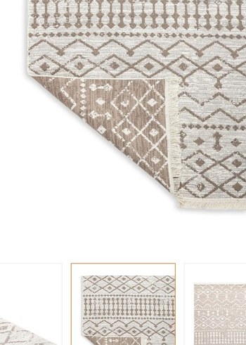 Bohem Tarzı Bej Gri Desenli İskandinav model Halı - Görsel 2