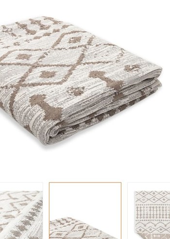 Bohem Tarzı Bej Gri Desenli İskandinav model Halı - Görsel 3