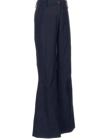 Düğmeli Lacivert Kadın klasik Pantolon - Görsel 2