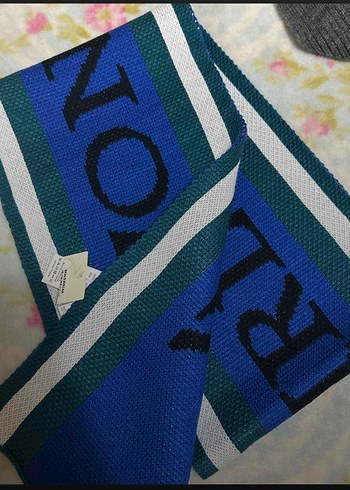 Mavi Baskılı Koton Atkı - Görsel 3