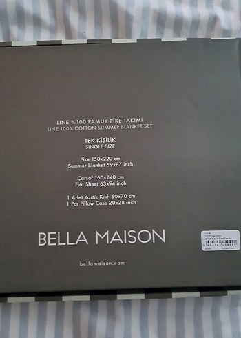 Çizgili Haki beyaz Pamuklu Yastık Kılıfı Takımı - Görsel 9