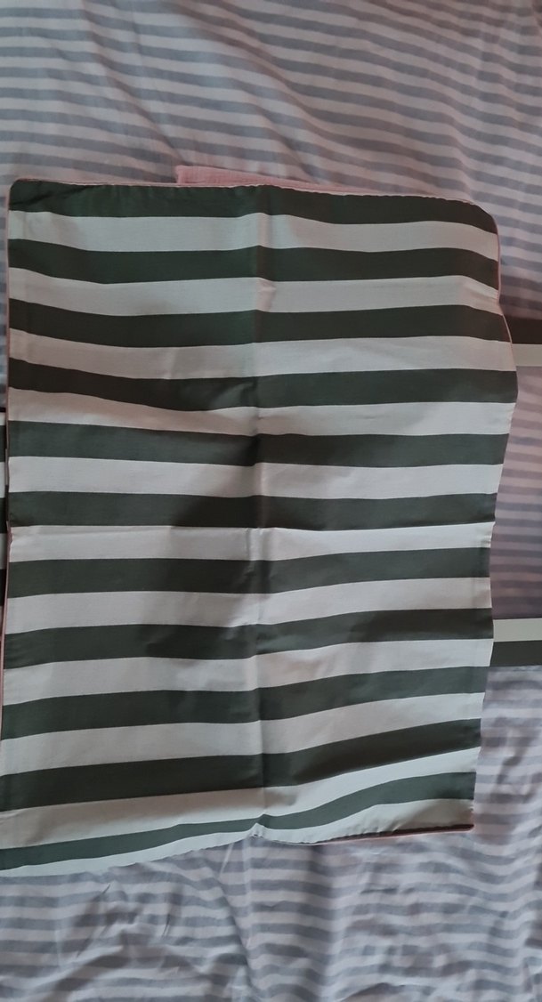 Çizgili Haki beyaz Pamuklu Yastık Kılıfı Takımı - Görsel 4