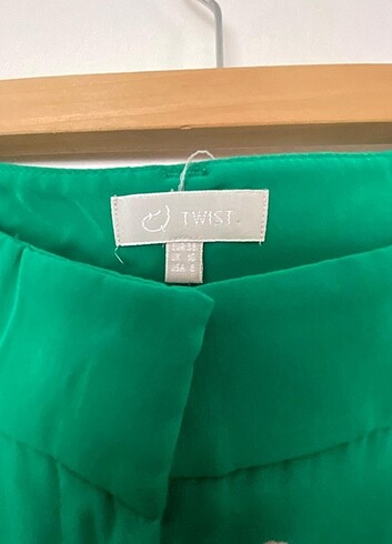 38 Beden yeşil Renk Twist kumaş pantolon