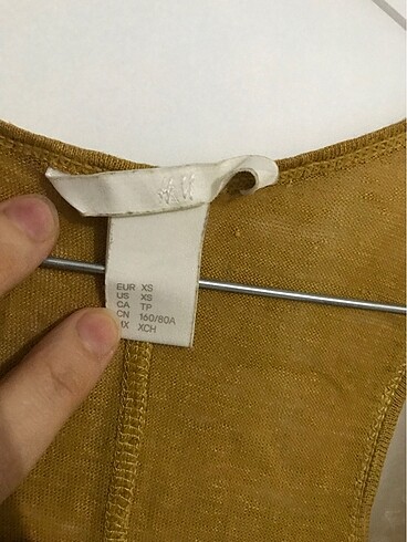 xs Beden H&M hardal sarısı salaş sıfır kol