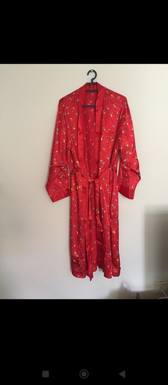 Uzun Kırmızı Bohem Kadın Sabahlık - Görsel 3