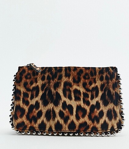 Leopar desenli omuz çanta