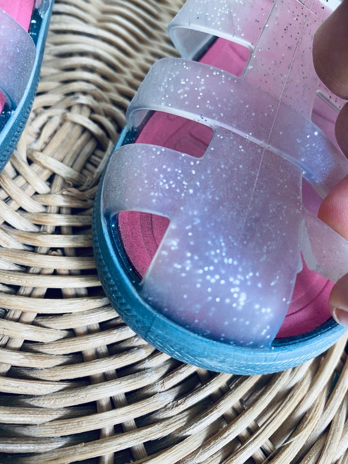 Şeffaf Simli gri taban Kız Çocuk Sandalet - Görsel 4