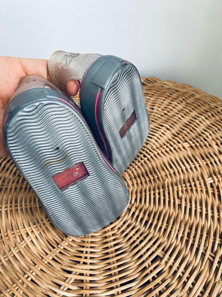 Şeffaf Simli gri taban Kız Çocuk Sandalet - Görsel 3