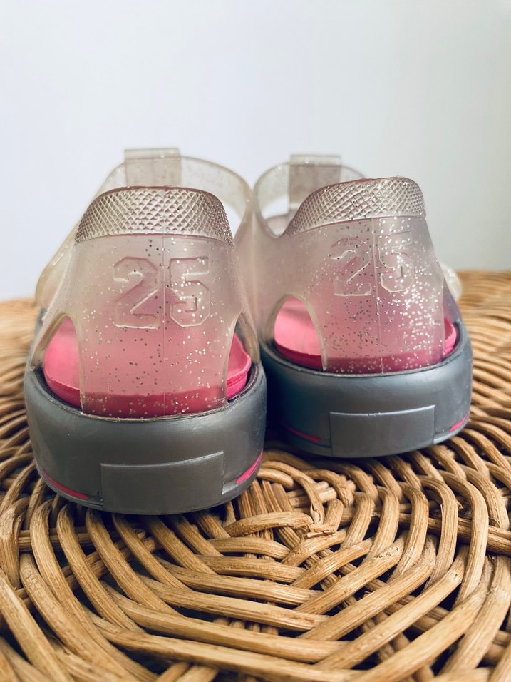 Şeffaf Simli gri taban Kız Çocuk Sandalet - Görsel 2