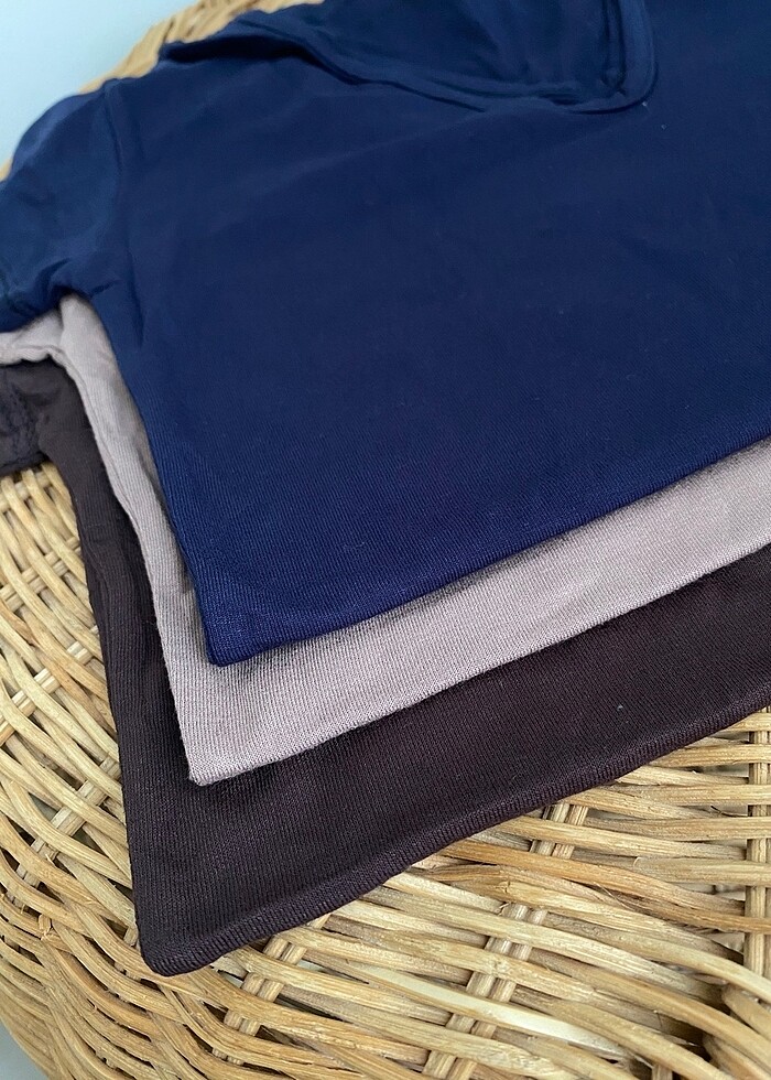 Viskon basic body önü sırtı V yaka kısa kol - Görsel 4