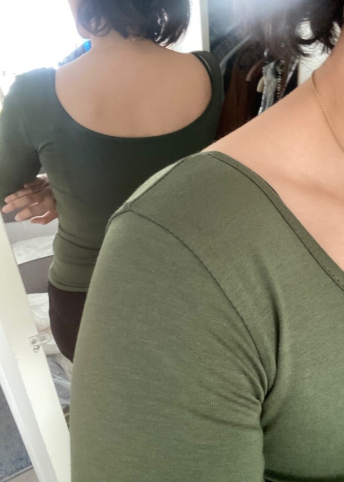 Viskon basic body havuz / U yaka uzun kol - Görsel 3