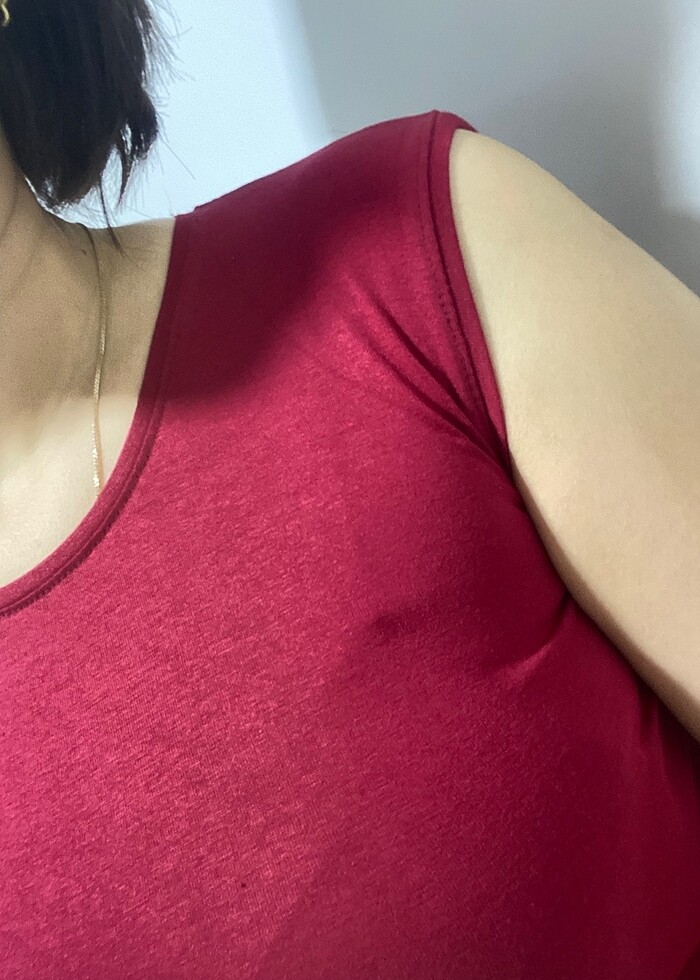 Viskon basic body sıfır / bisiklet yaka kolsuz - Görsel 2