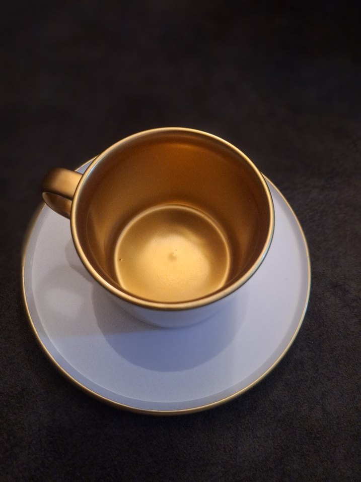 Parlak Altın Renkli İkili Fincan ve Tabak Seti - Görsel 3