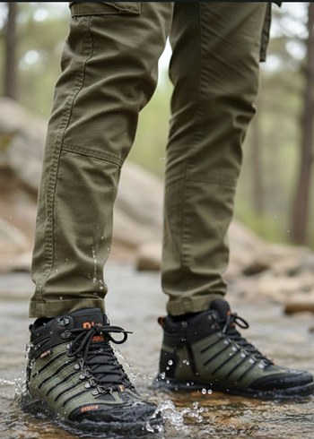 Lacivert Kamuflaj Bağcıklı Outdoor Erkek Ayakkabı - Görsel 2