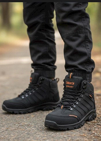 Erkek Siyah Kamuflaj Bağcıklı Outdoor Ayakkabı - Görsel 3