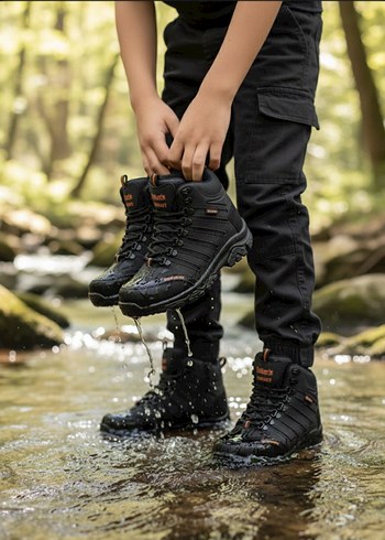 Erkek Siyah Kamuflaj Bağcıklı Outdoor Ayakkabı - Görsel 2