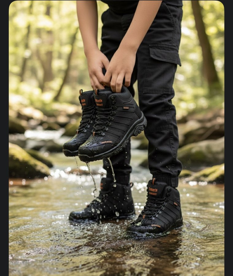 Erkek Siyah Kamuflaj Bağcıklı Outdoor Ayakkabı - Görsel 2