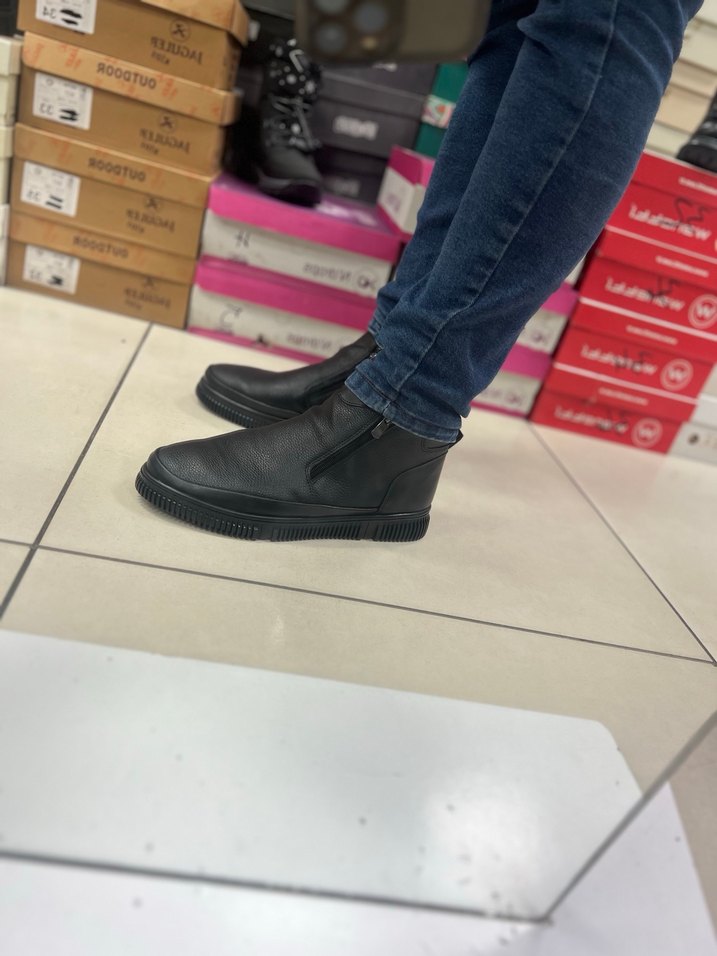 Fermuarlı Siyah Erkek Günlük Bot - Görsel 4