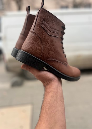 Kahverengi Deri Bağcıklı Erkek Bot - Görsel 3
