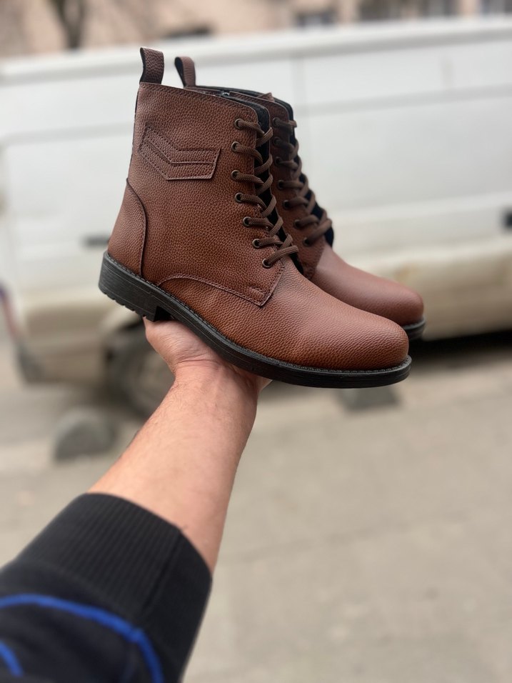 Kahverengi Deri Bağcıklı Erkek Bot - Görsel 4