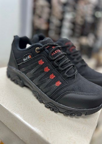 Siyah Erkek Outdoor Sneakers, Bağcıklı, Yılan Desenli - Görsel 6