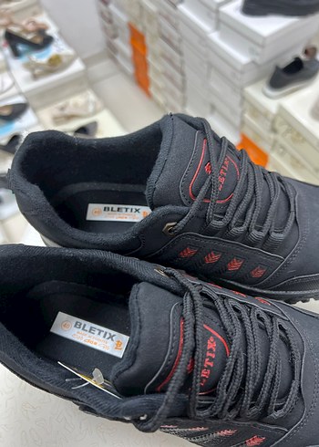 Siyah Erkek Outdoor Sneakers, Bağcıklı, Yılan Desenli - Görsel 7