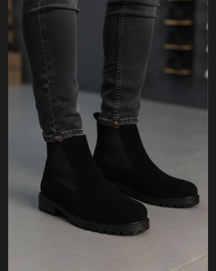 Siyah Süet erkek Bot - Görsel 2