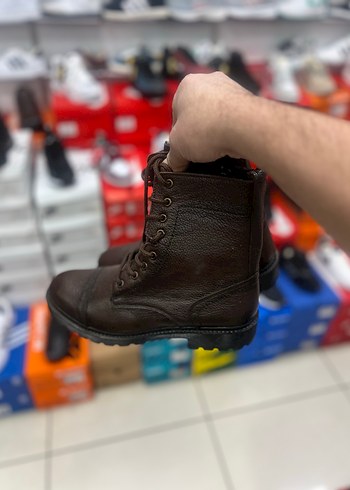 Klasik Kahverengi Deri Biker Bot - Görsel 4