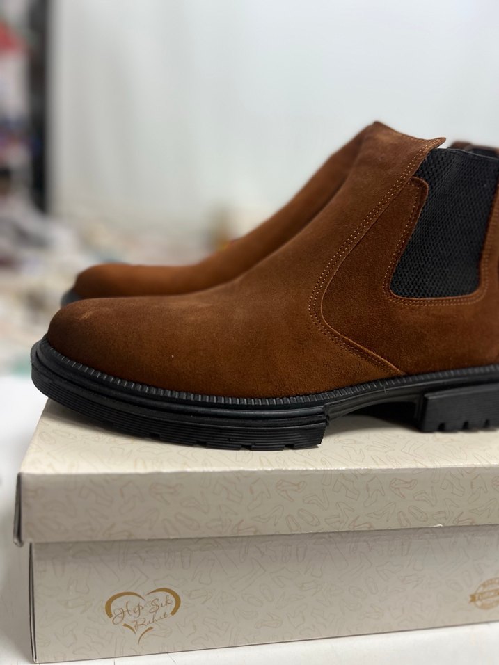 HAKİKİ DERİ SÜVET KAYMAZ KAUÇUK TABAN - Görsel 5