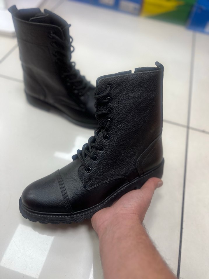 Siyah Deri Biker Botlar - Görsel 4