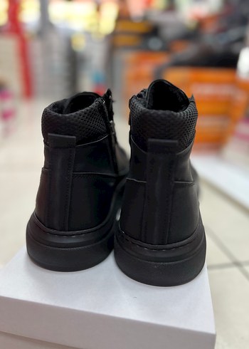 Siyah Bağcıklı Erkek Günlük Street Style Bot - Görsel 6