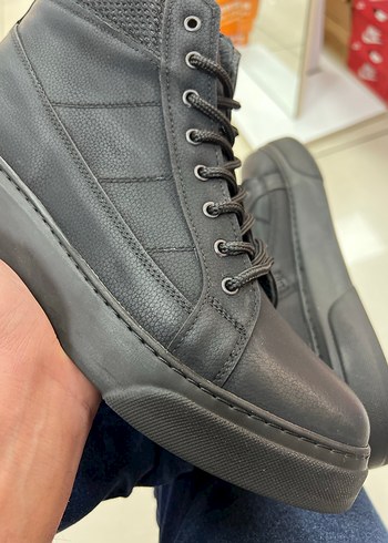 Siyah Erkek Bağcıklı Sokak Stili Bot - Görsel 2