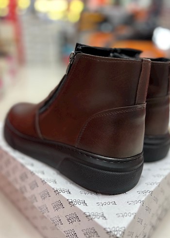 Fermuarlı Kahverengi Deri Erkek Bot - Görsel 5