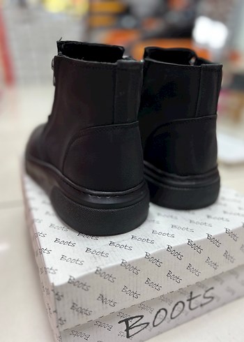 Fermuarlı Siyah Erkek Sokak Stili Bot - Görsel 7