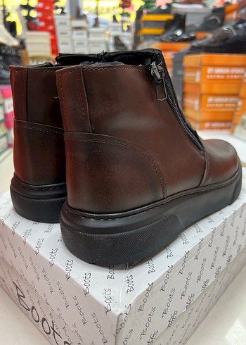 Deri Kahverengi Fermuarlı Erkek Bot - Görsel 5