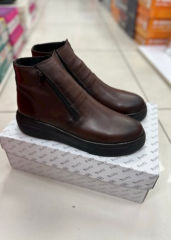 Deri Kahverengi Fermuarlı Erkek Bot - Görsel 2