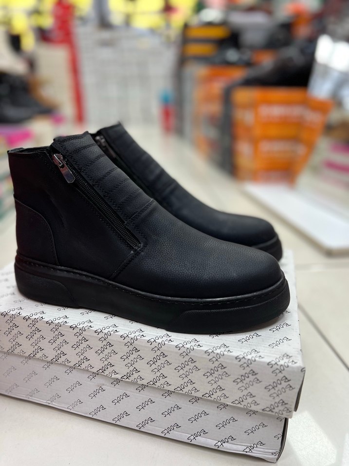 Fermuarlı Siyah Erkek Günlük Bot - Görsel 4