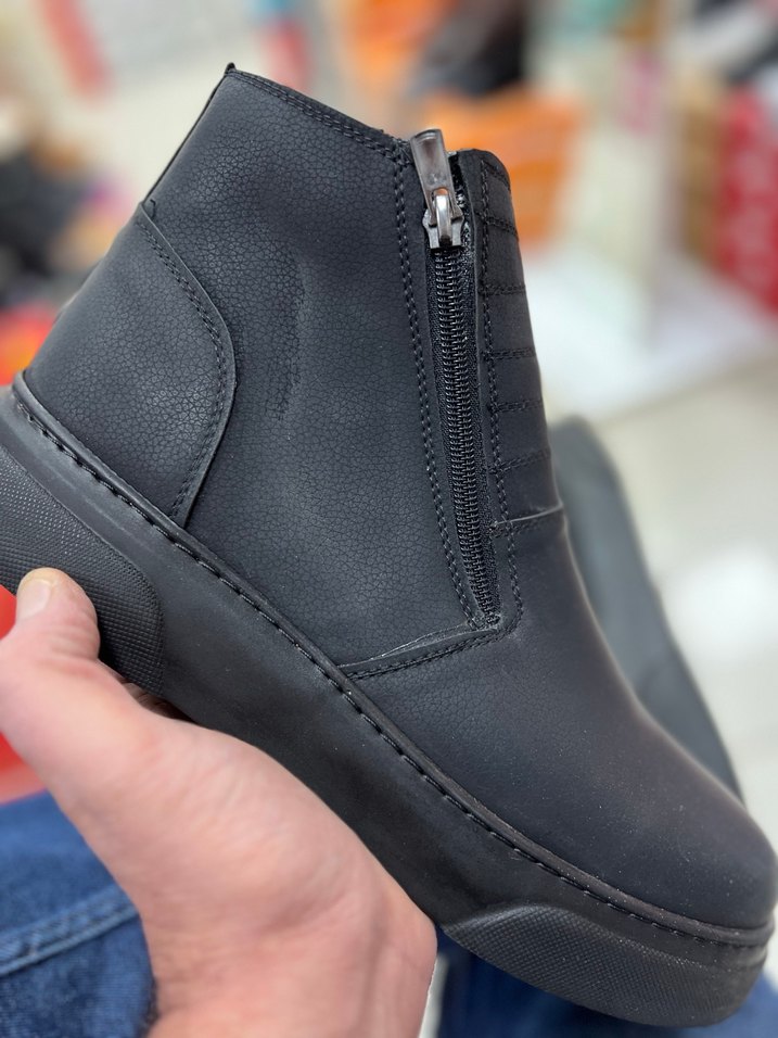 Fermuarlı Siyah Erkek Günlük Bot - Görsel 2