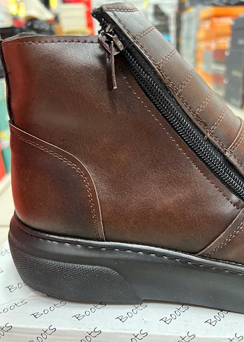 Deri Kahverengi Fermuarlı Erkek Bot - Görsel 6